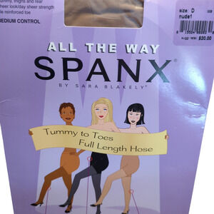 SPANX All the Way Nude1 Full Length Pantyhose Medium Control Size D Plus NEW